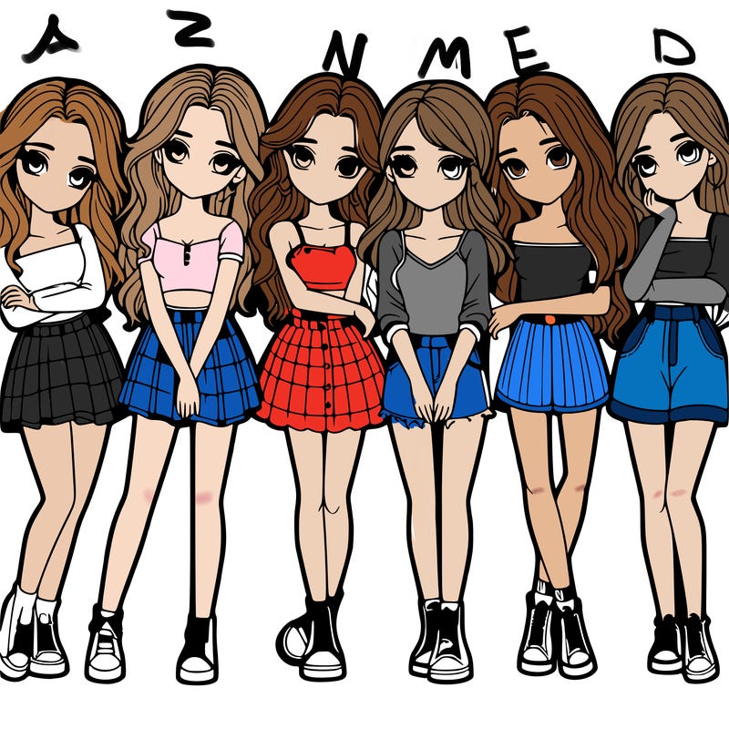 a group of girls realistic