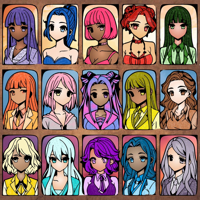 girls that look diffrent anime