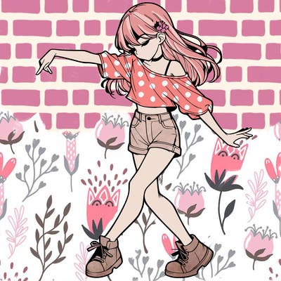 realistic girl danceing