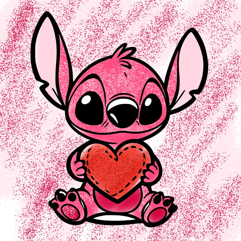 stich holding a heart