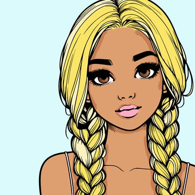 realistic girl with braids