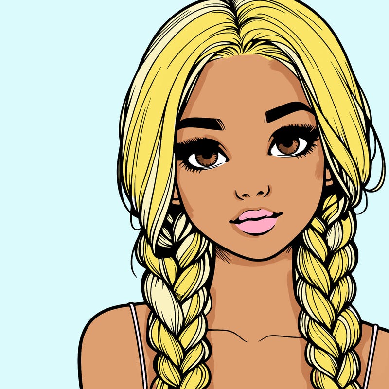 realistic girl with braids