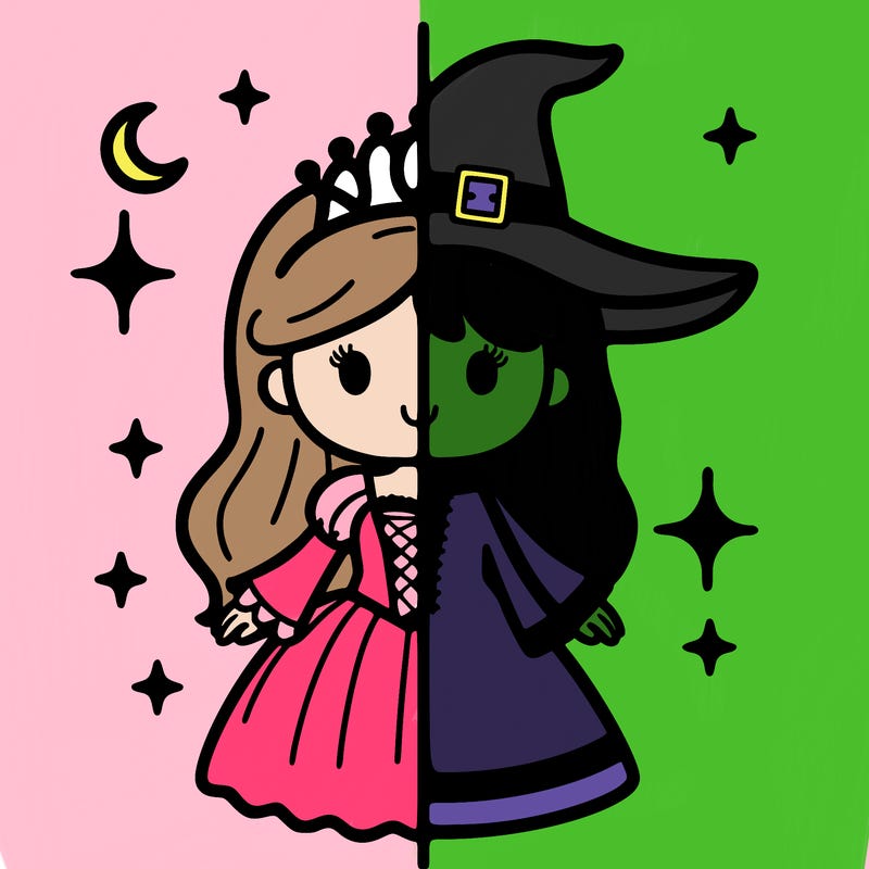 split princess and witch