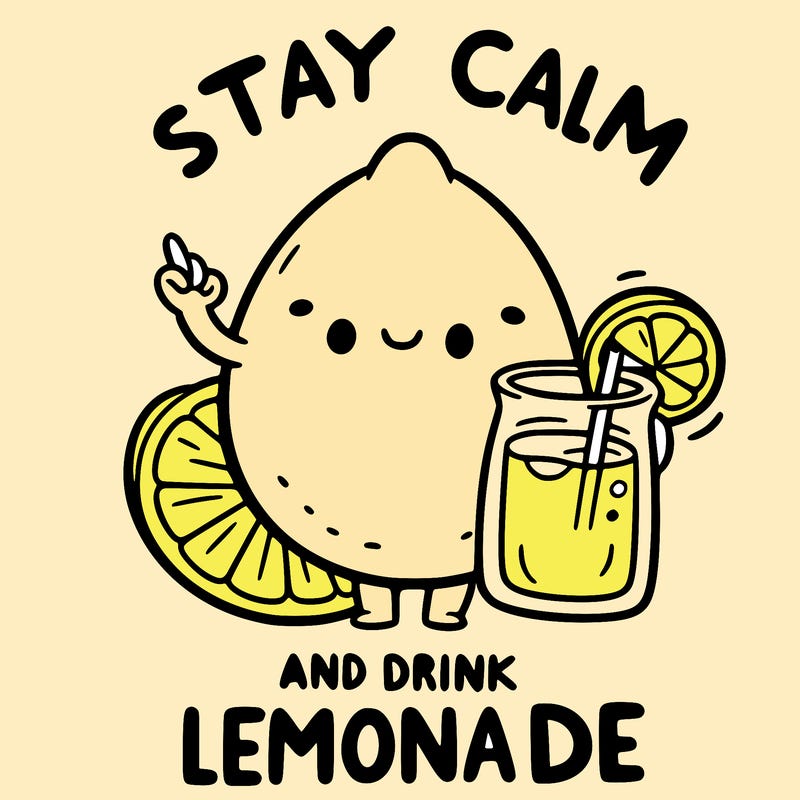 stay calm and drink lemonade