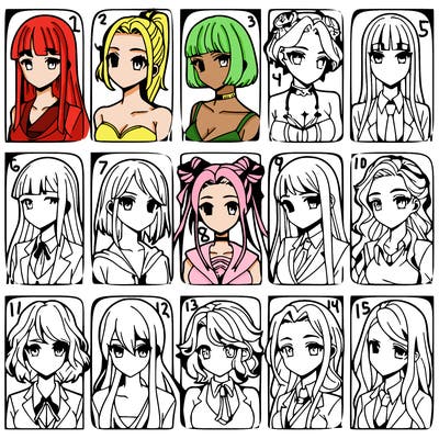 girls that look diffrent anime