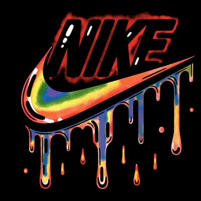 dripping nike logo