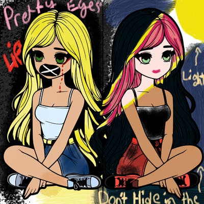 realistic girl split