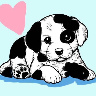 a cute realistic puppy