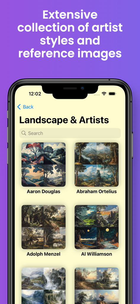 Colección de estilos de artistas e imágenes de referencia para prompts de IA
