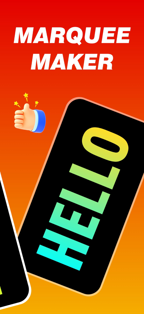 LED Banner - LED Text Scroller - Una pantalla de smartphone mostrando un mensaje de NEÓN colorido usando una app de creador de marquesinas