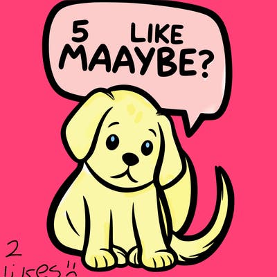 a puppy that says 5 like maybe