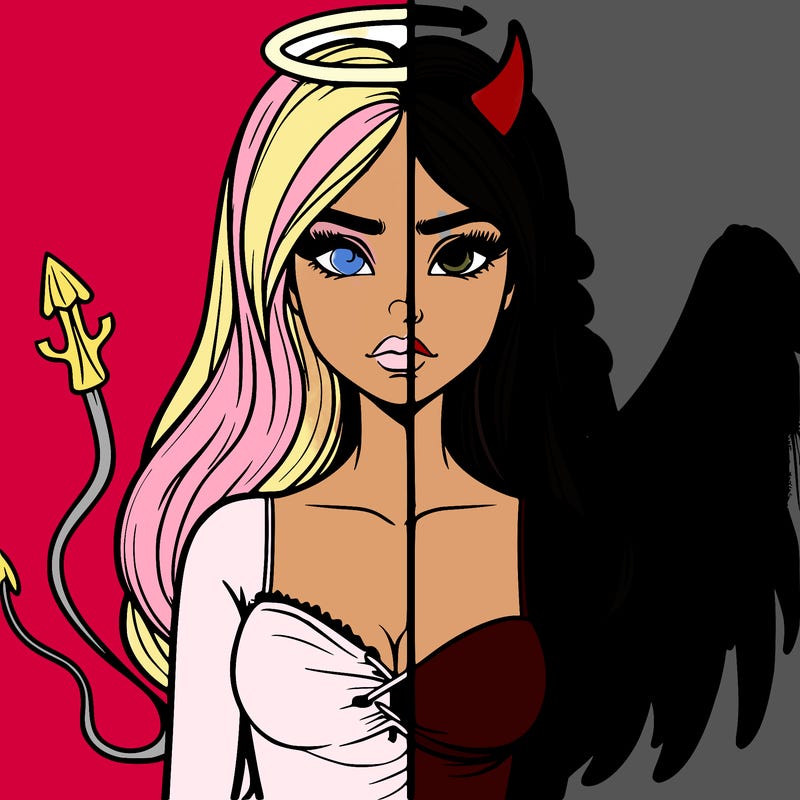 devil vs angel realistic girl