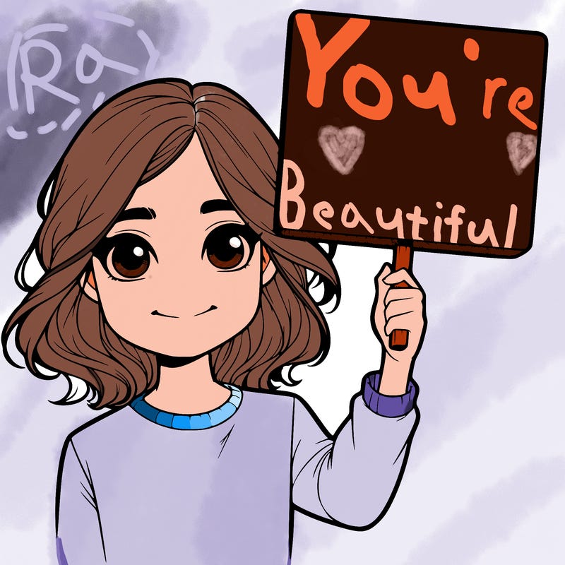 realistic girl holding up a sign