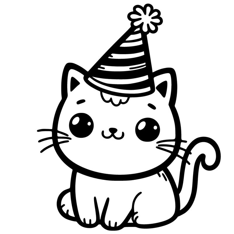 cat with a party hat on