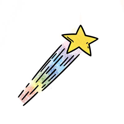 a shooting star in the sky