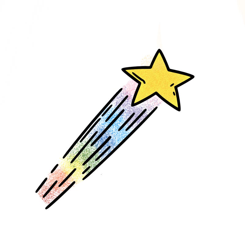 a shooting star in the sky