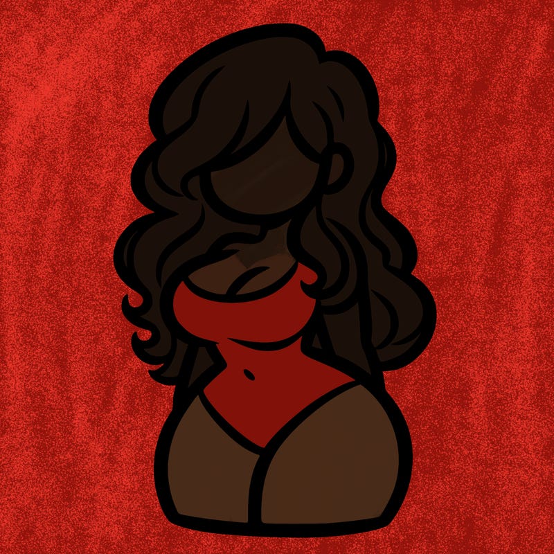 curvy woman with hair