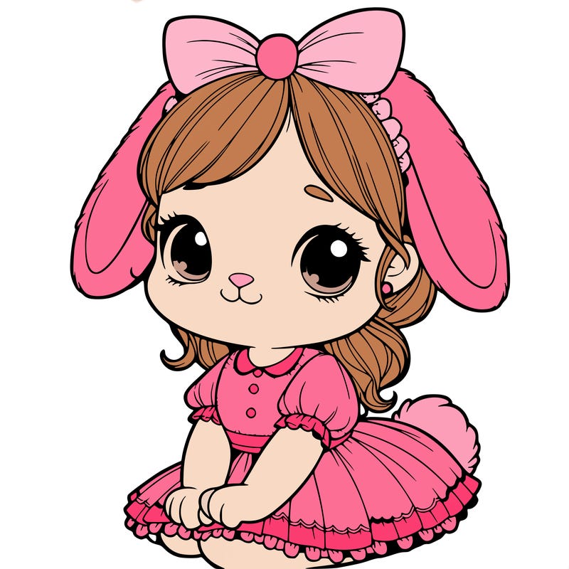 cute easter bunny girl realistic