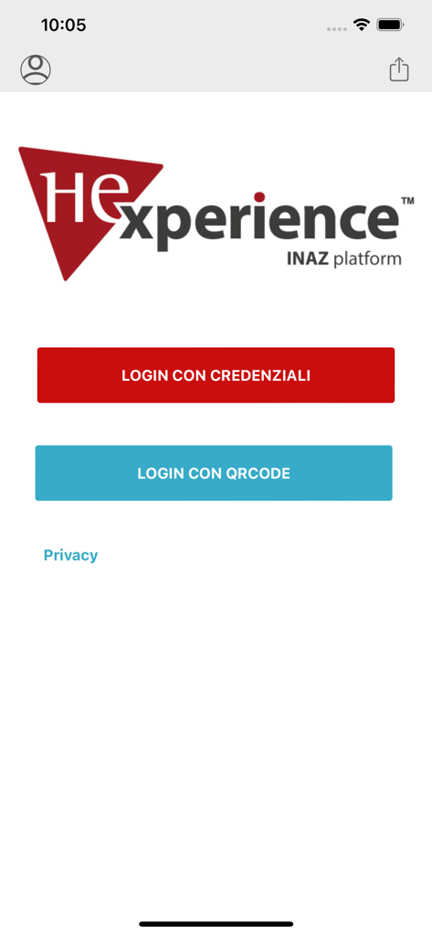 HR INAZ - HR INAZ app login screen featuring options for login with credentials or QR code