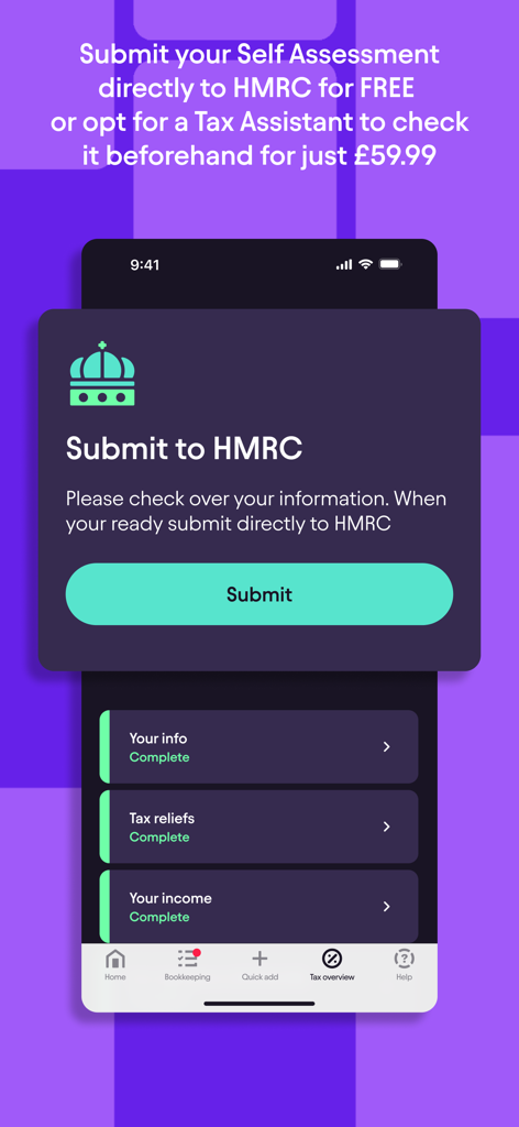 @Pie Tax - The Pie Tax app interface for submitting a UK self assessment tax return to HMRC