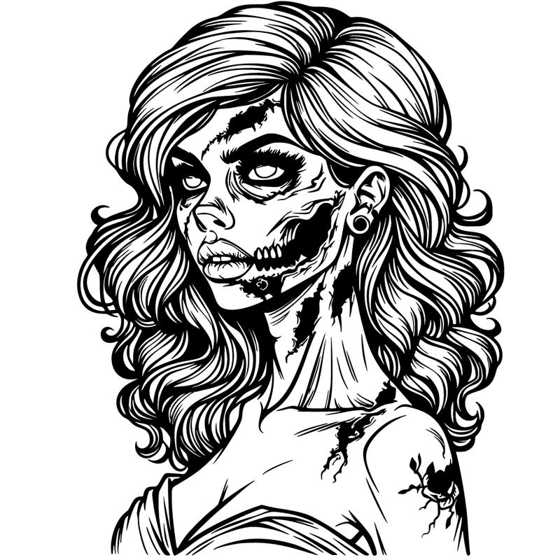 beautiful zombie woman realistic