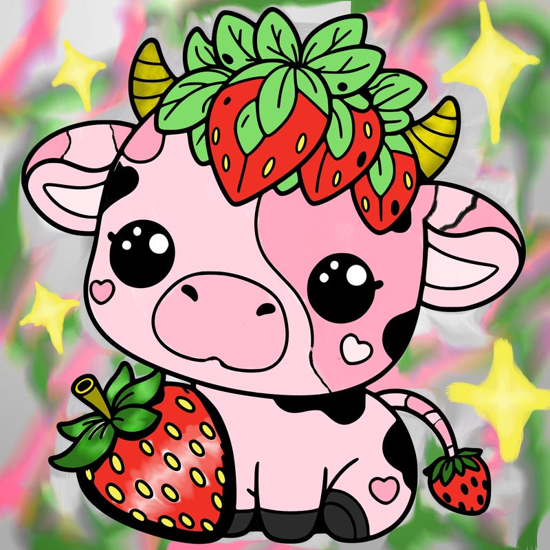 cute strawberry cow