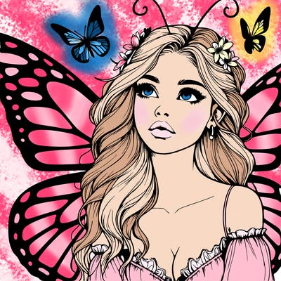 butterfly fairy realistic girl