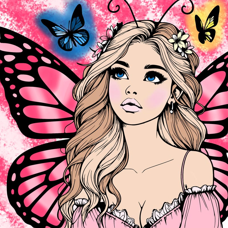butterfly fairy realistic girl