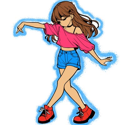 realistic girl danceing