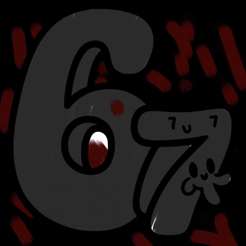 a number of a 6 and a seven