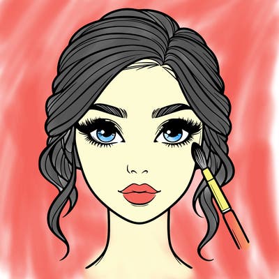 realistic person with makeup