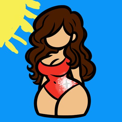 curvy woman with hair