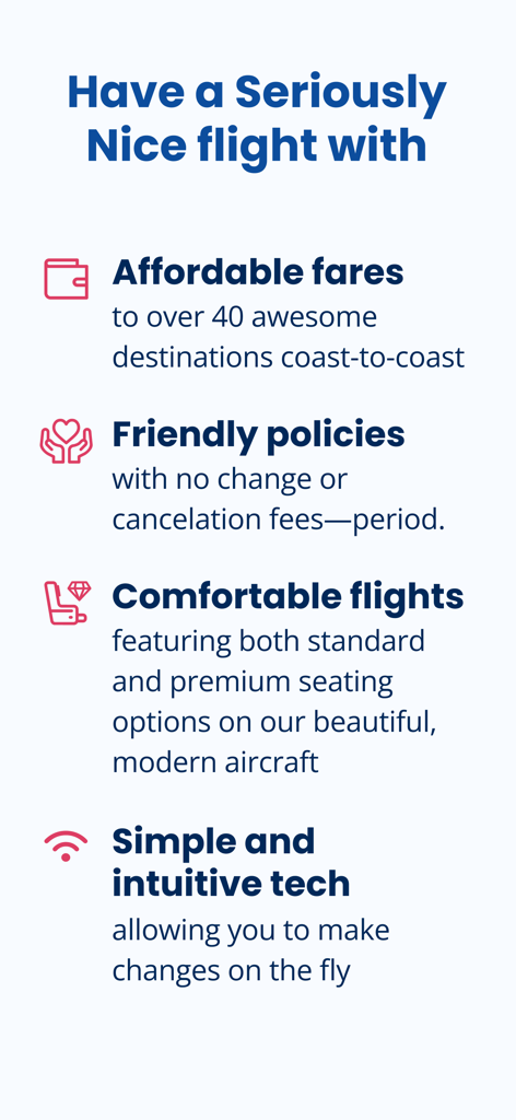 Breeze Airways - 저렴한 요금, 취소 수수료 없음, 편안한 좌석 옵션 등 Breeze Airways 혜택 요약