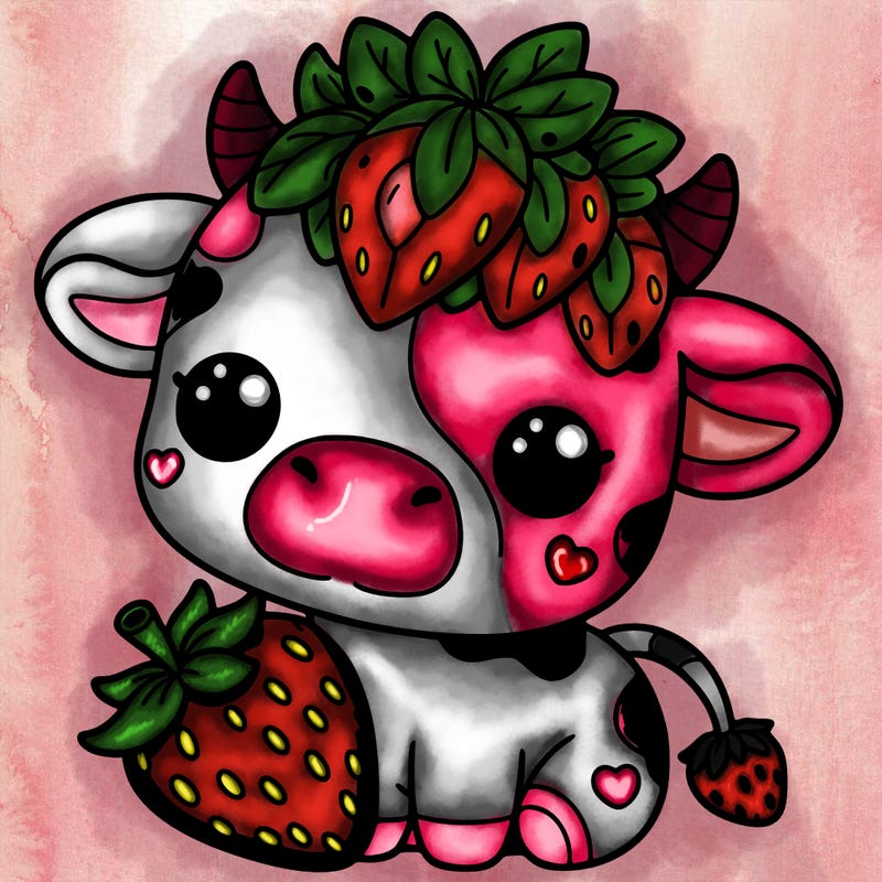 cute strawberry cow