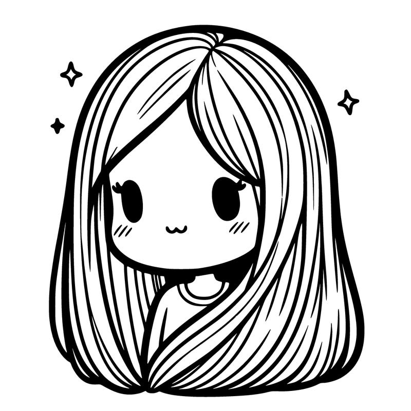 straight hair cartoon