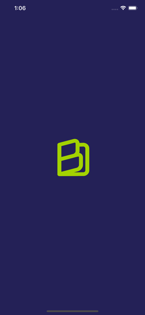 Agenda Boa - Agenda Boa app splash screen showing a lime green logo on a dark blue background