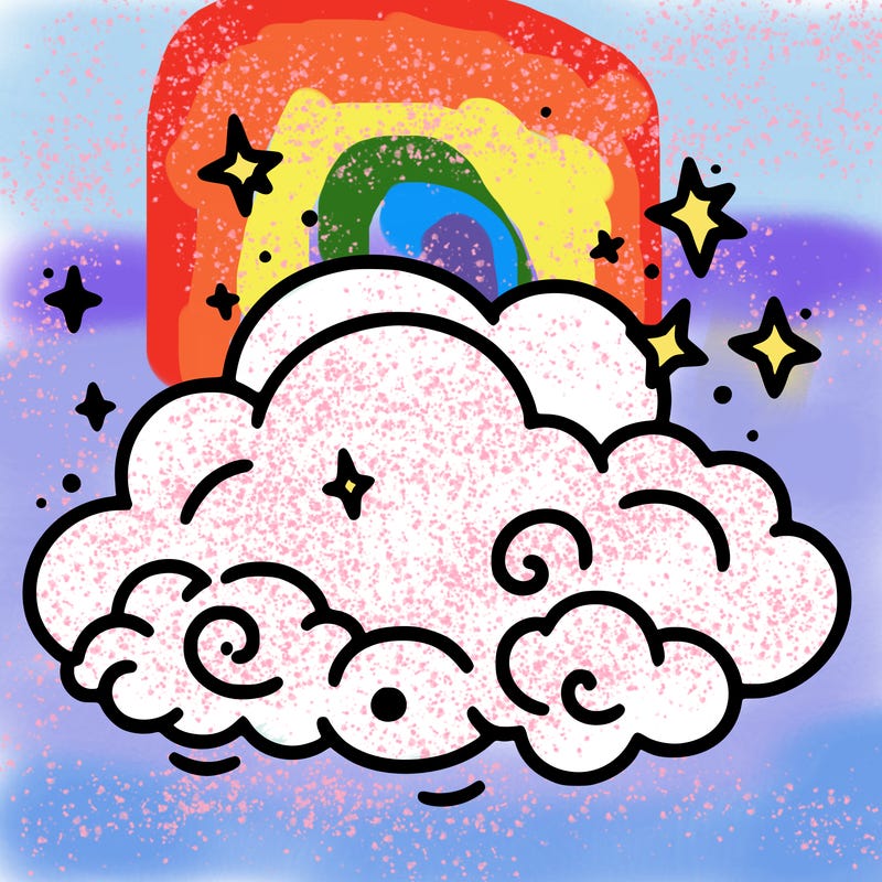 pink starry cloud sky