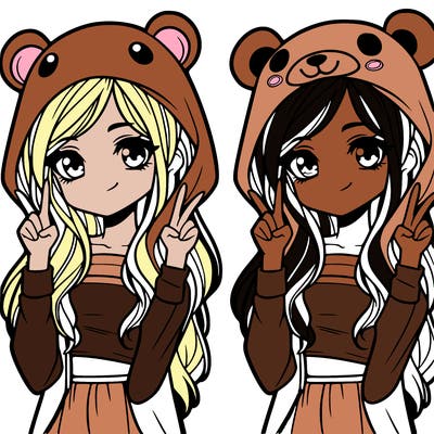 teen girl in animal costume