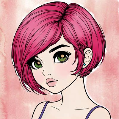 realistic girl with really short hair
