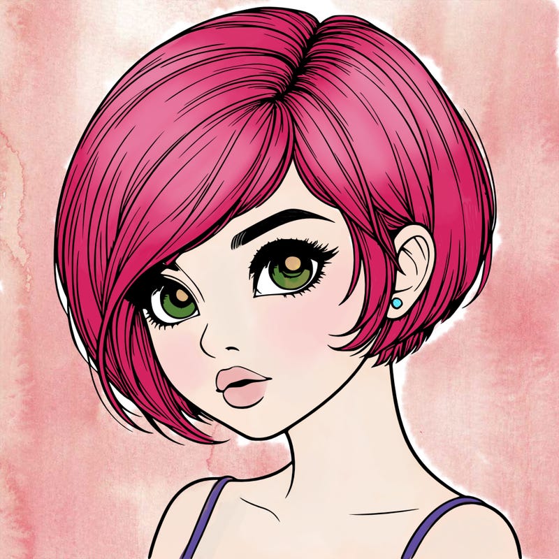 realistic girl with really short hair