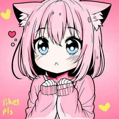shy anime catgirl