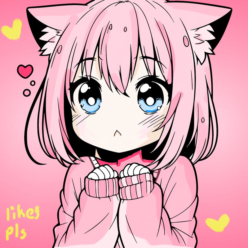 shy anime catgirl