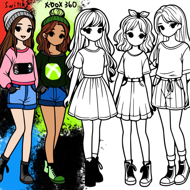 a group of five girls