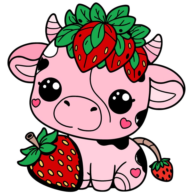cute strawberry cow