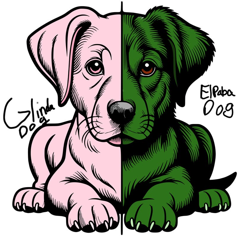 realistic dog split picture