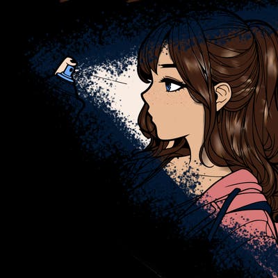 a realistic girl spray, painting