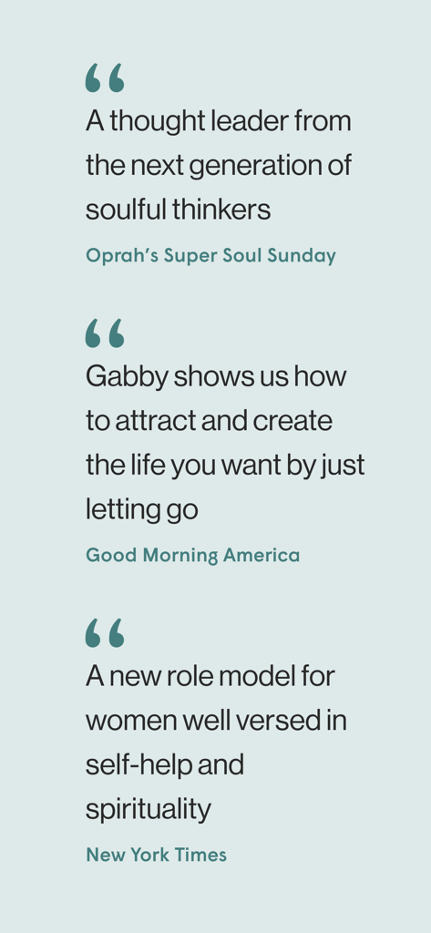 Depoimentos da imprensa para Gabby Bernstein de Oprah e The New York Times