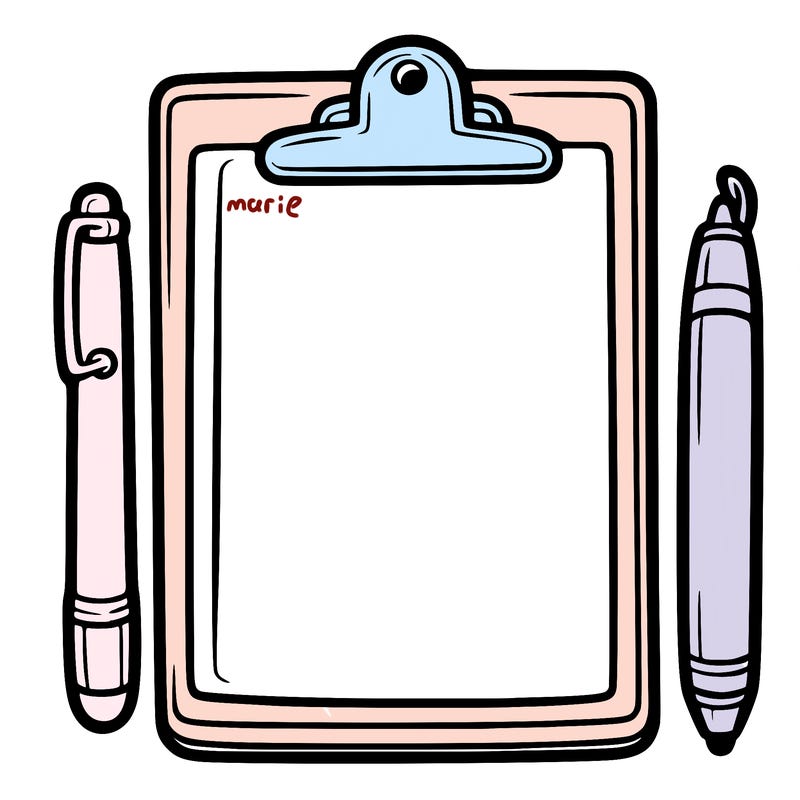 blank clip board with pen