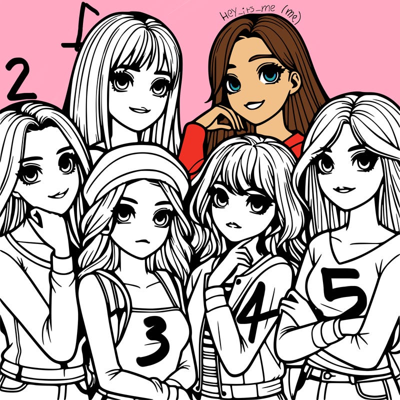 a group of girls realistic