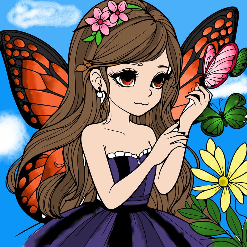 butterfly realistic fairy girl